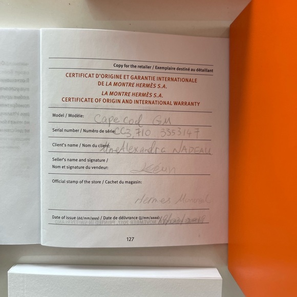 Hermès Cape Cod Watch 37mm, large model, double strap - Picture 2 of 2